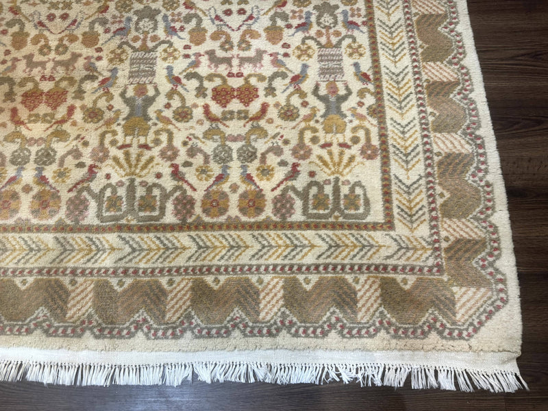 Large Spanish Portuguese Rug 9x15, Beige, Vintage, Allover Pattern, Wool by Jewel Rugs