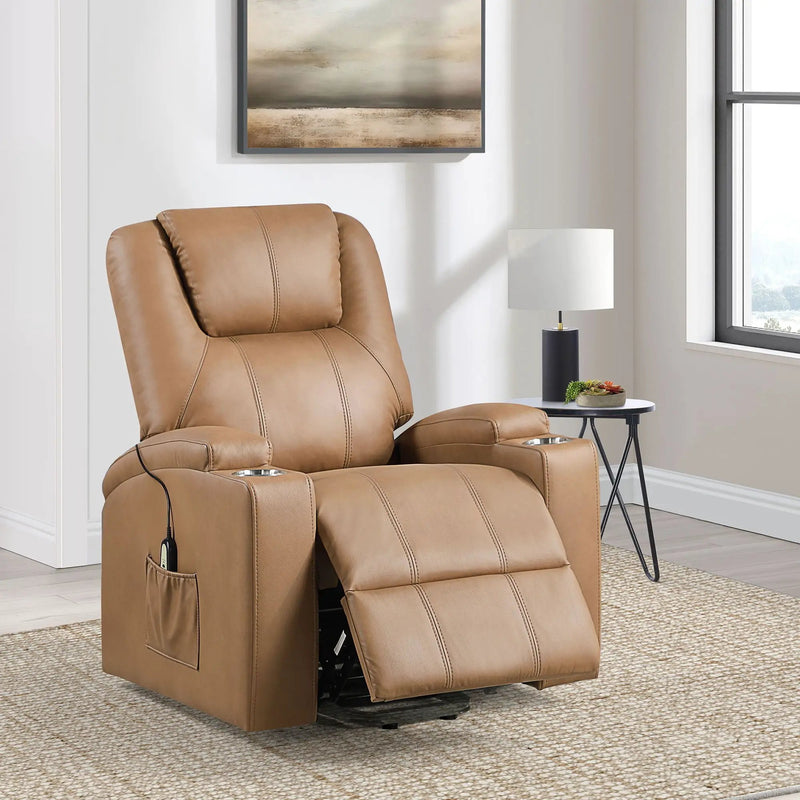 Macklin - Power Lift Massage Recliner With Heat And Dual Cupholders by HouseOfZazla
