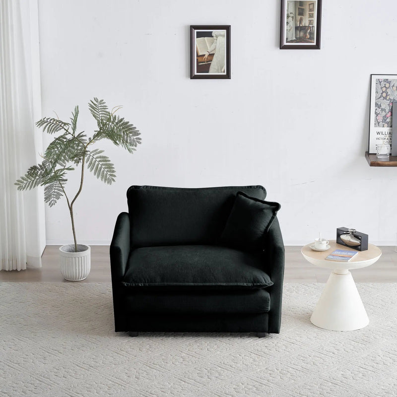 Comfy Deep Single Seat Sofa Upholstered Reading Armchair by HouseOfZazla