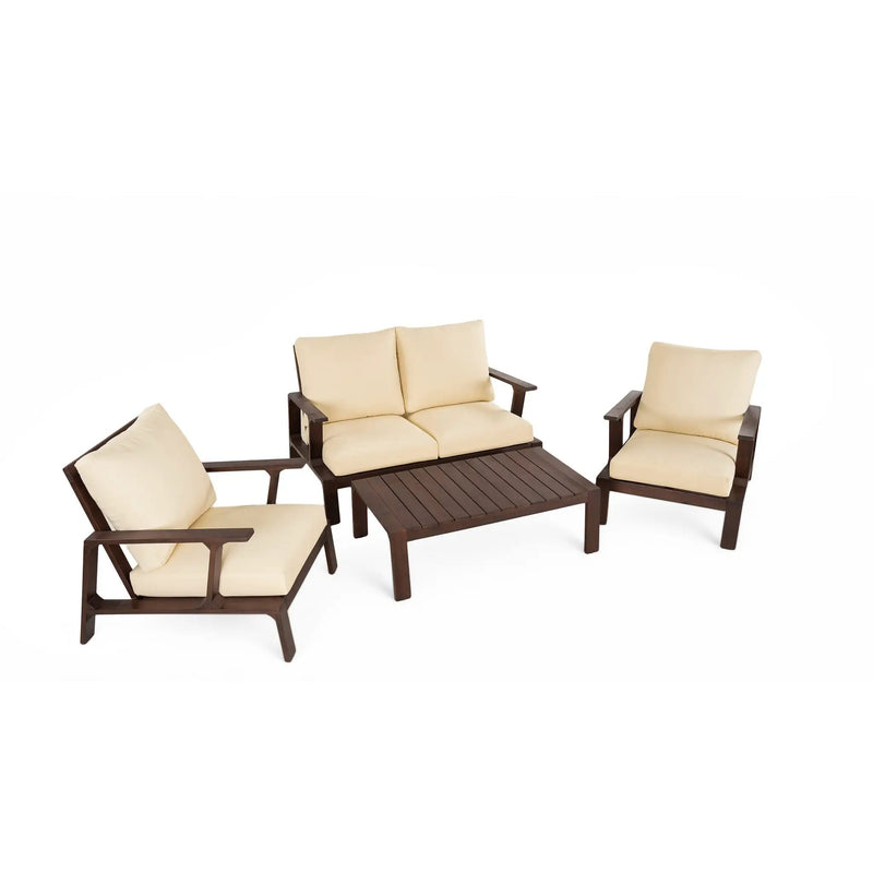 4 Pieces Outdoor Sofa Set with Cushions and Coffee Table by HouseOfZazla