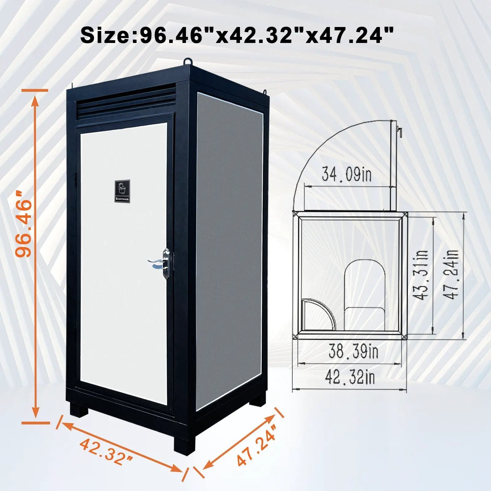 Person Portable Toilet Cabin – Outdoor Restroom with Light, Sink & Vent Fan by HouseOfZazla