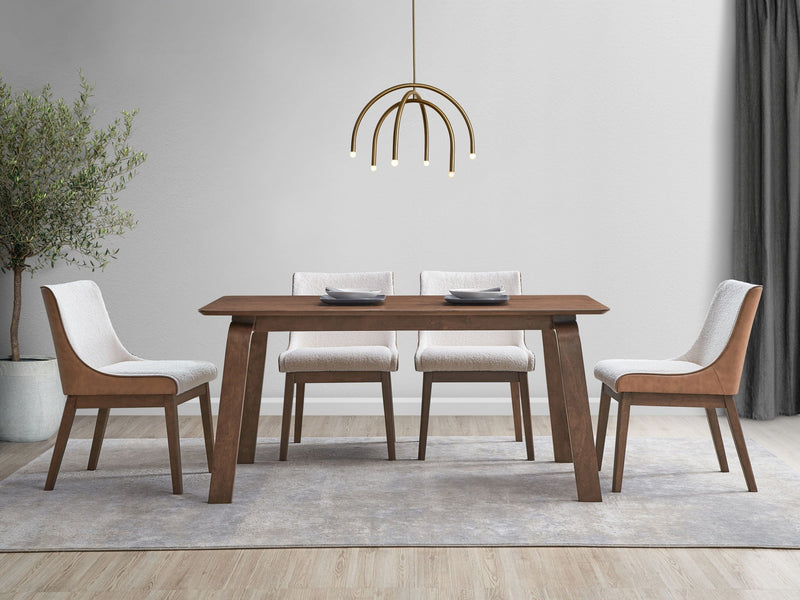 Ginny Walnut Dining Table with Modern Rectangular Design - Dark Brown, photo 4 of 4