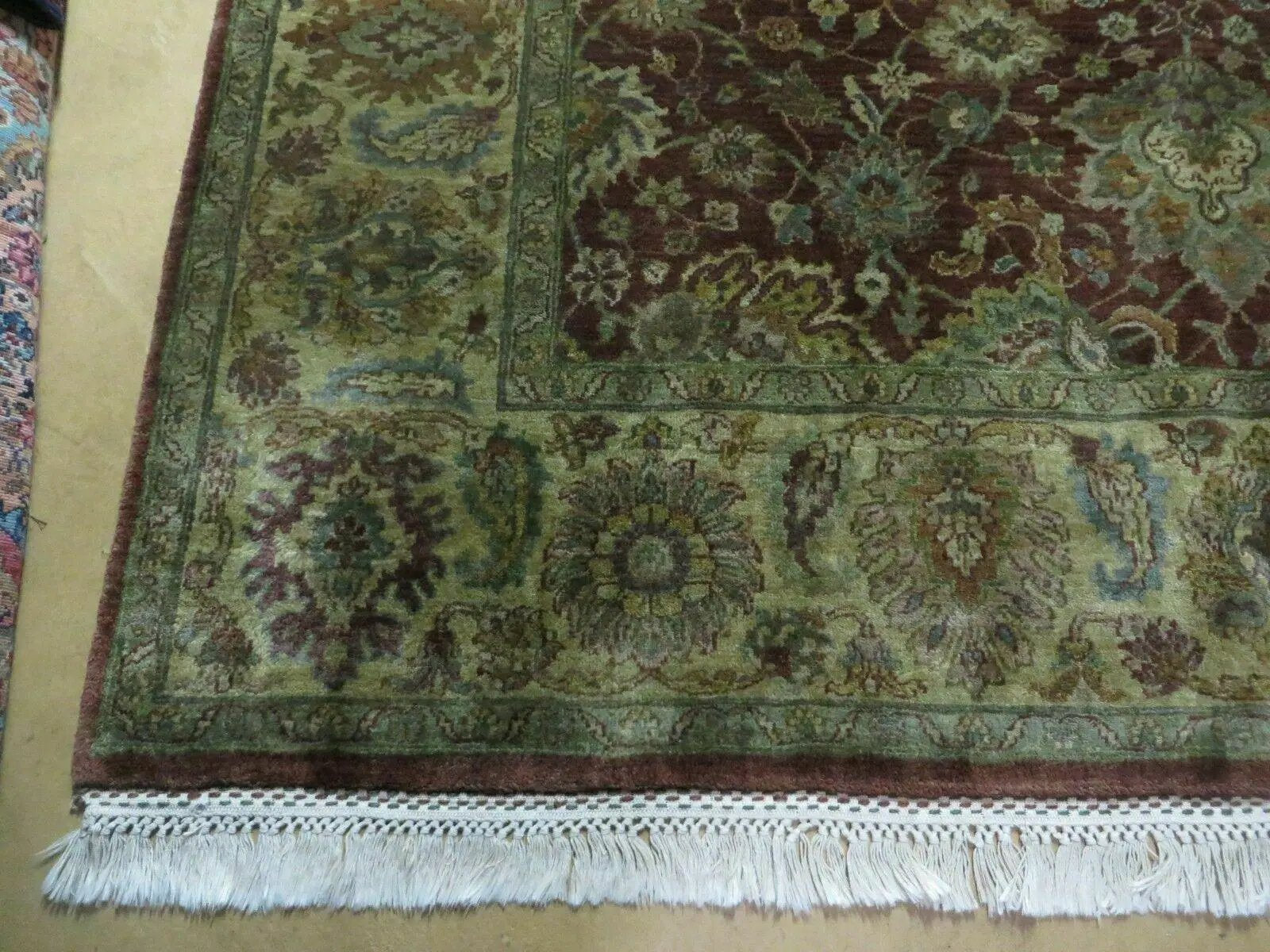 6' X 9' Handmade India Floral Oriental Wool Rug Carpet Tea Wash Red Hand Knotted by Jewel Rugs