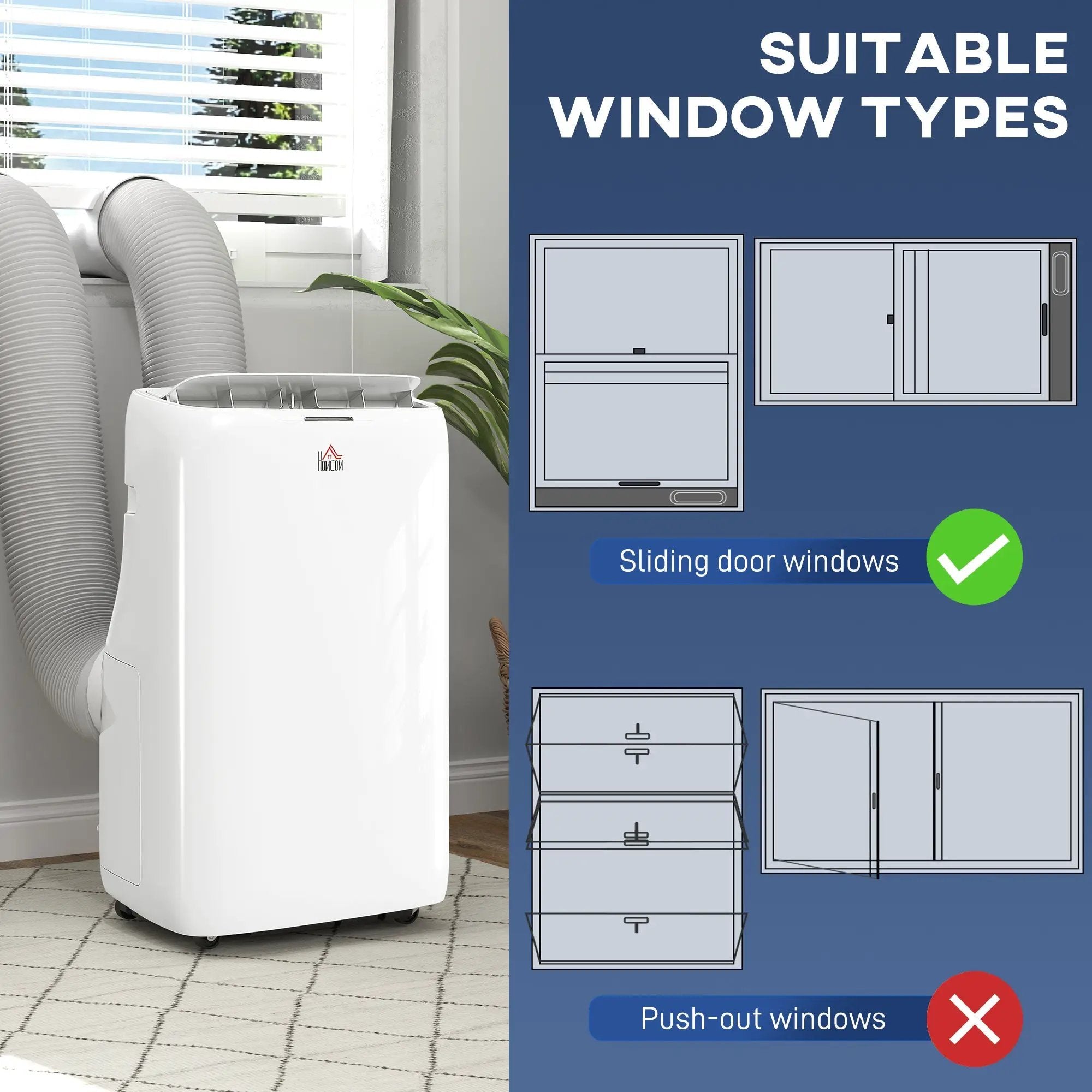 HOMCOM Inverter Air Conditioner, 14000 BTU Dual Hose Portable AC Unit by HouseOfZazla