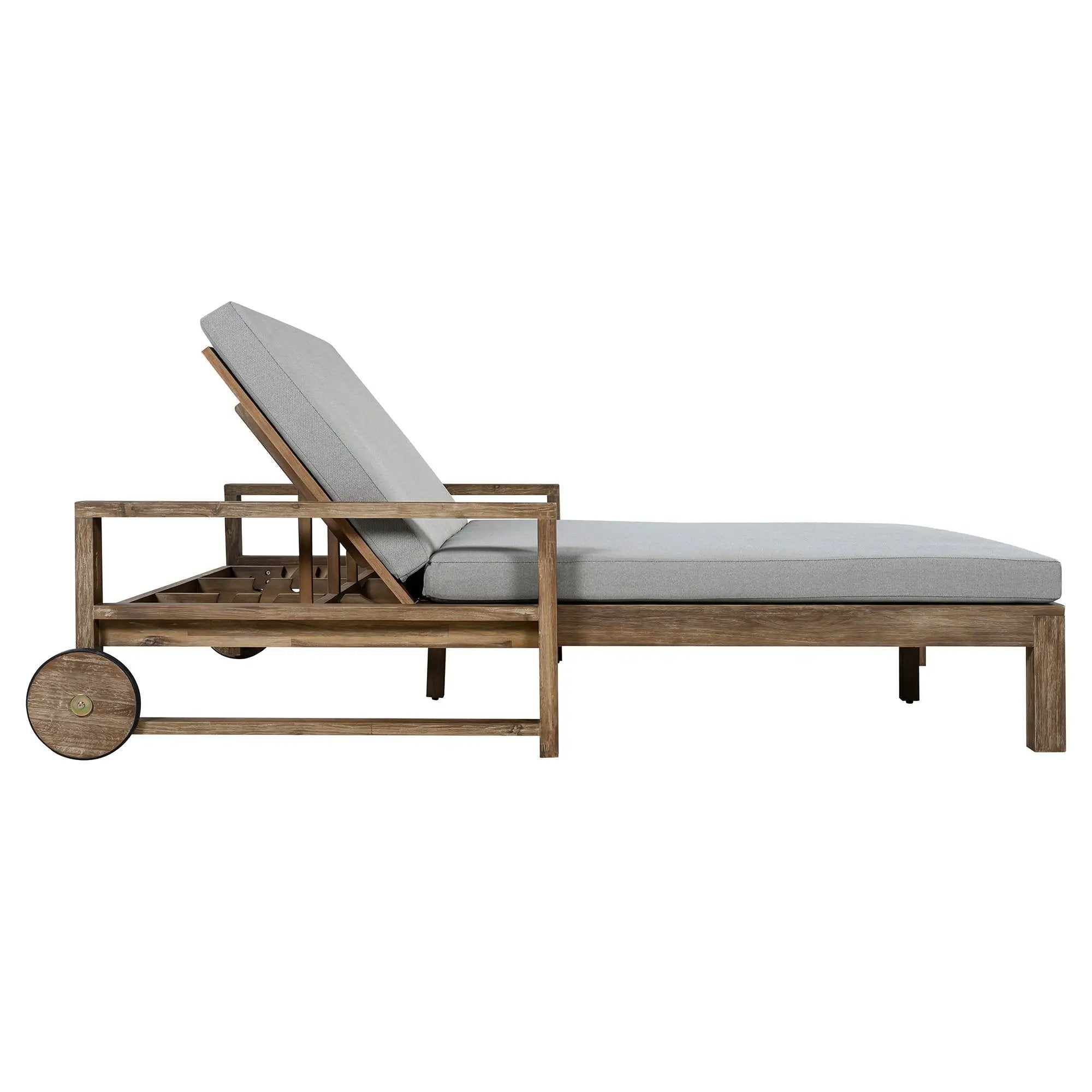TREXM 1-Piece Farmhouse Wooden Outdoor Sunbed for 2 People by HouseOfZazla