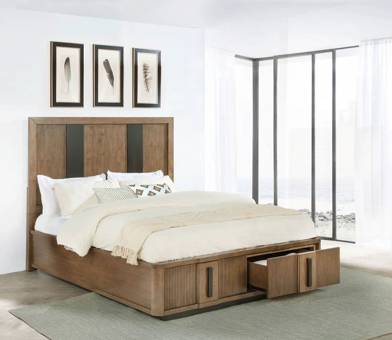 Terrace 2-drawer Queen Storage Bed Ash Brown by Unique Piece Furniture