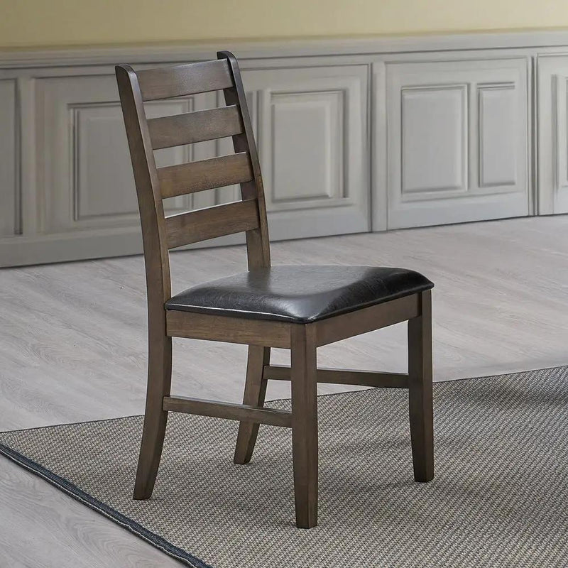 Damica - Side Chair (Set of 2) - Brown Synthetic Leather & Walnut by Unique Piece Furniture