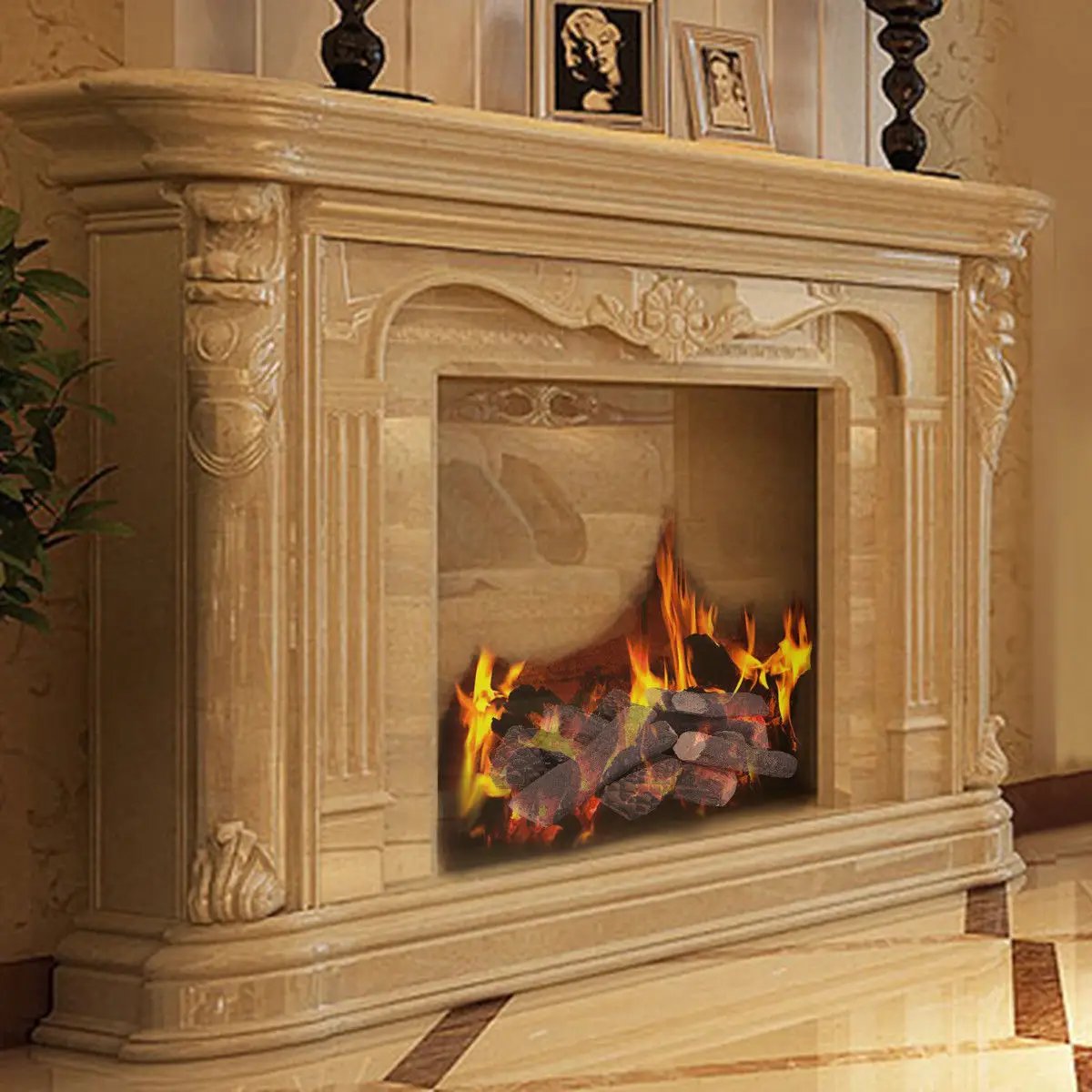 9 pcs Ceramic Fireplace Imitation Wood Propane Log Set by DirectDeals