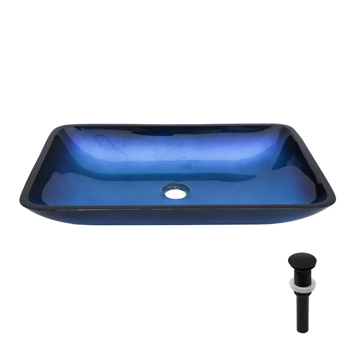 Gradient Tempered Glass Vessel Sink With Pop-Up Drain by HouseOfZazla