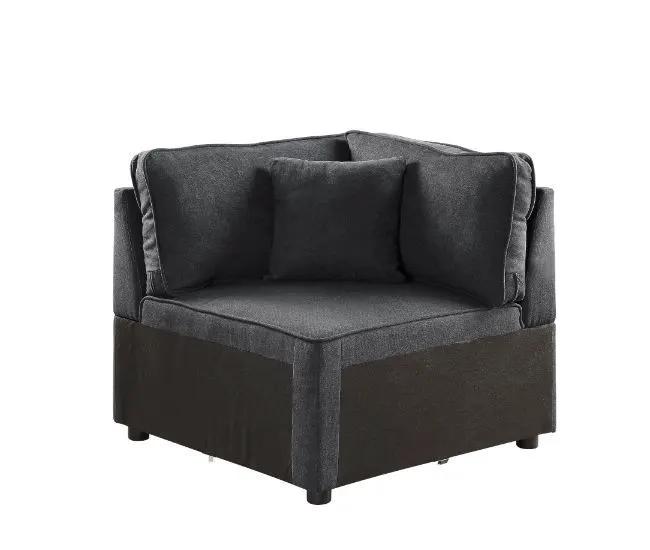 Silvester - Modular Wedge With Pillow - Gray Fabric by Unique Piece Furniture