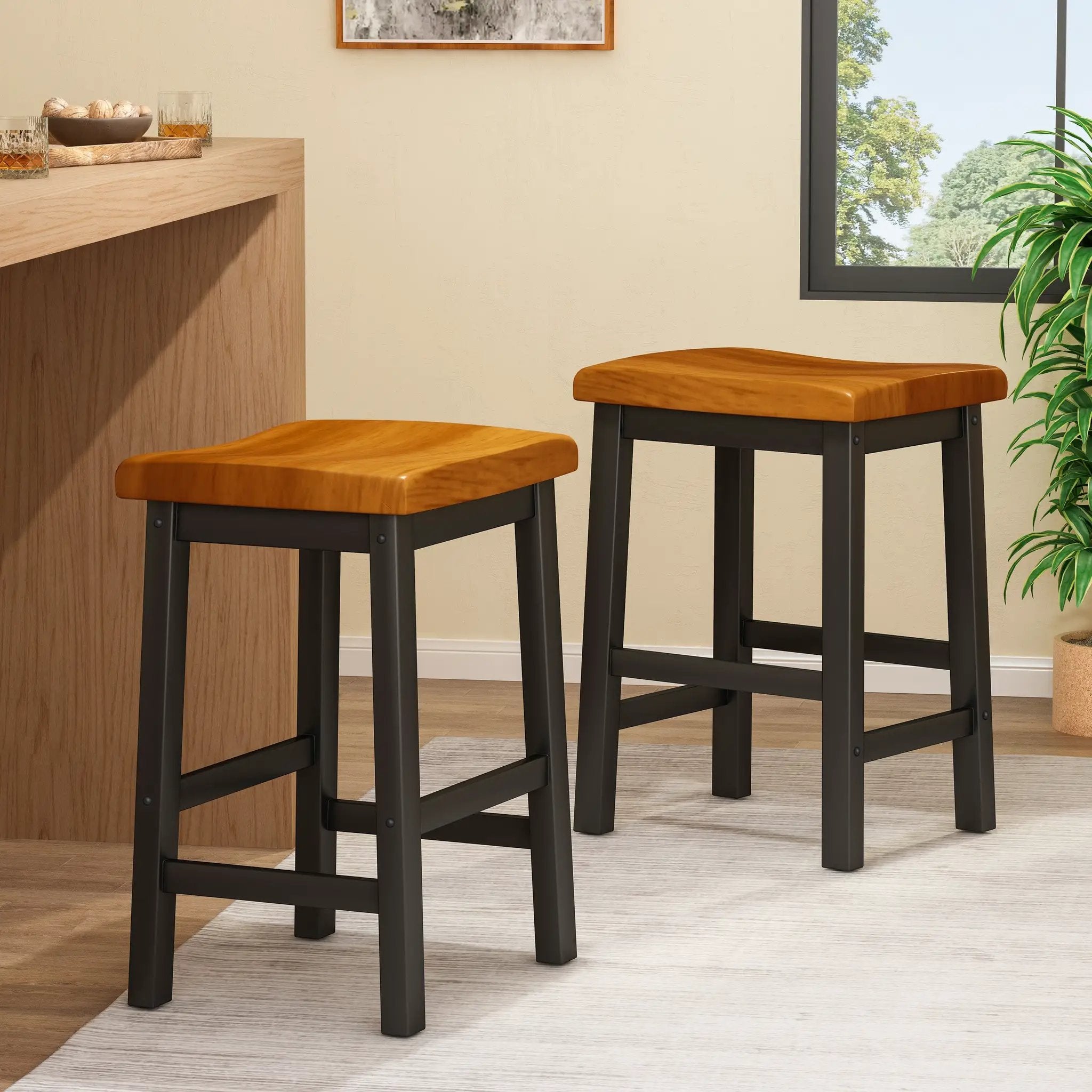 Wood 24" Saddle Stool by HouseOfZazla