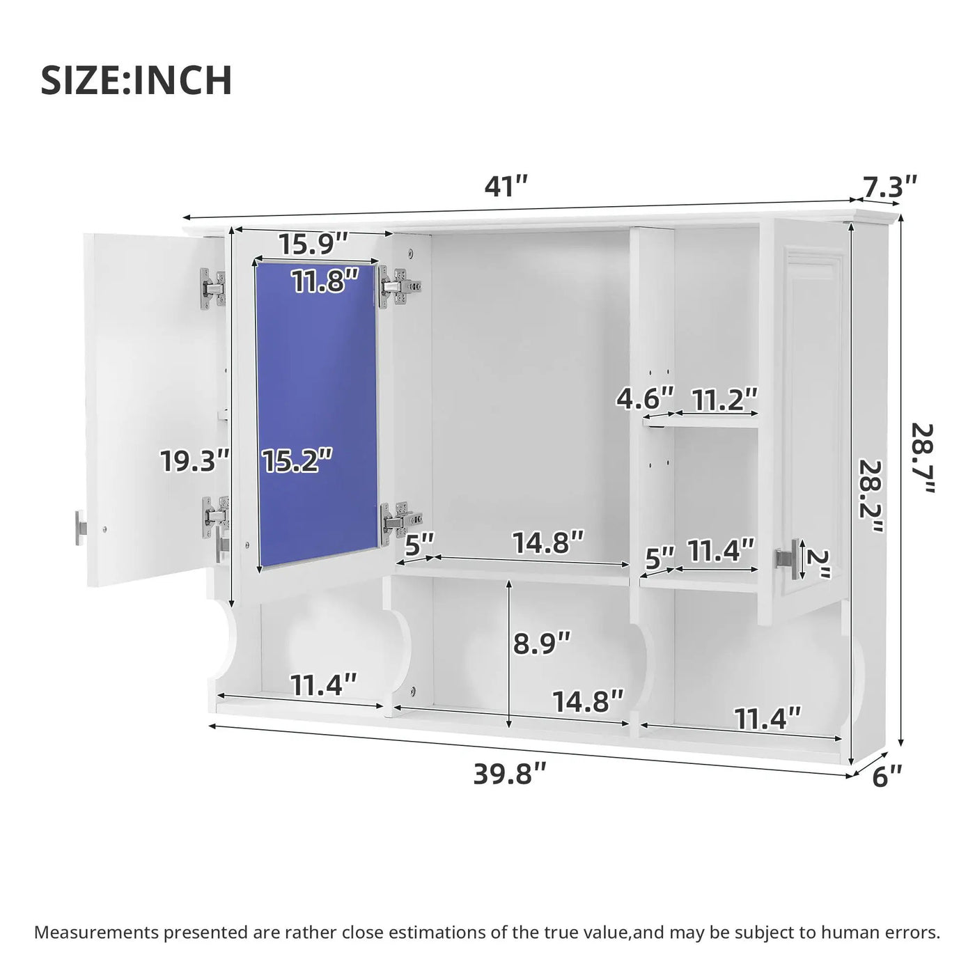 Modern Wall Mounted Mirror Medicine Cabinet With Open Shelves by HouseOfZazla