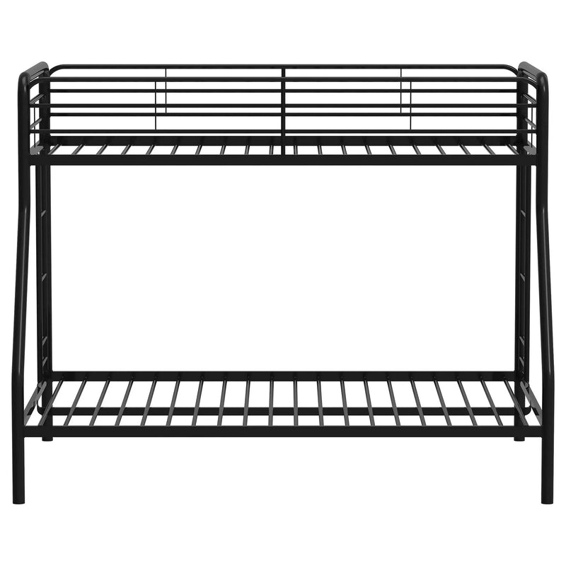 Carson Metal Twin Over Full Bunk Bed Glossy Black by Unique Piece Furniture
