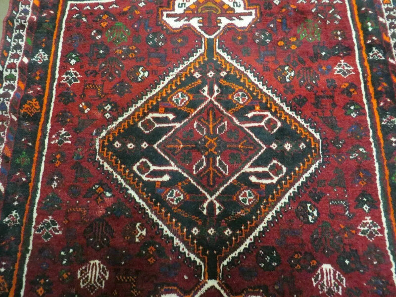 4' X 6' Antique Handmade Turkish Wool Veg Dyes Rug Organic Red Nice M10 by Jewel Rugs