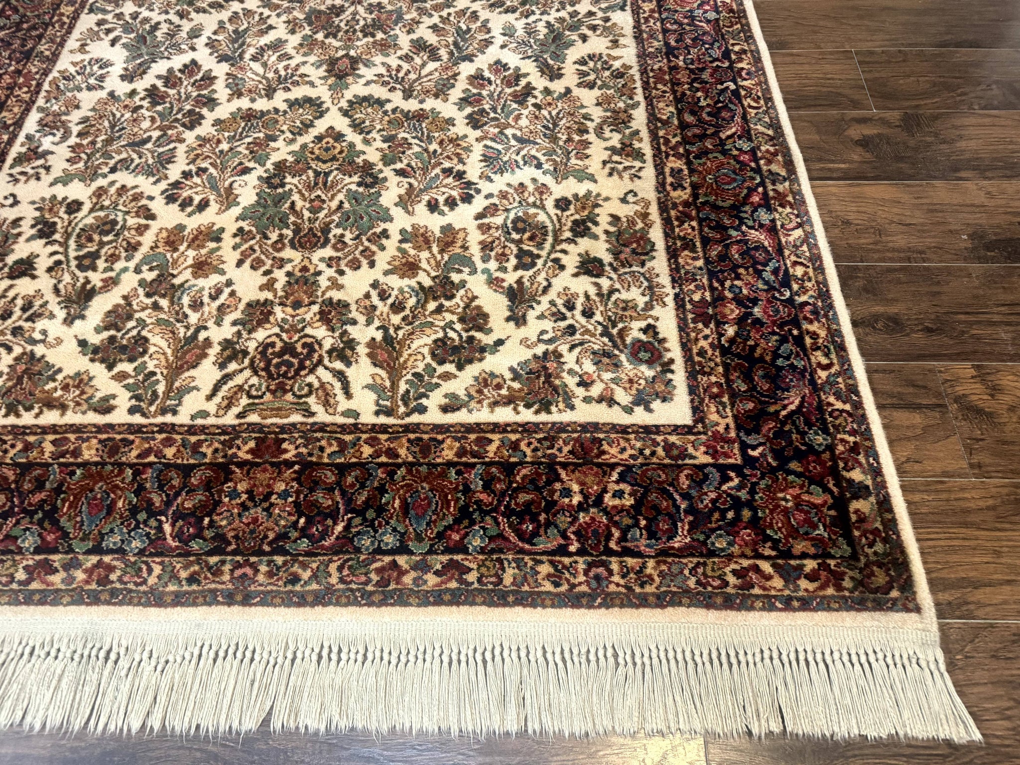 Karastan Rug 5.9 x 9, Ivory Sarouk #760, Wool Pile, Original 700 Series, Vintage by Jewel Rugs