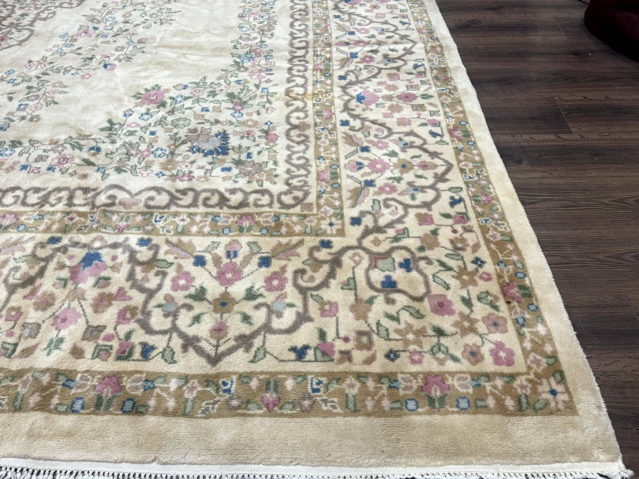 Indo Persian Rug 12x15, Palace Sized Carpet, Oversized Wool Handmade Rug, Kerman Rug, Semi Open Field, Pande Cameron Rug, Beige by Jewel Rugs