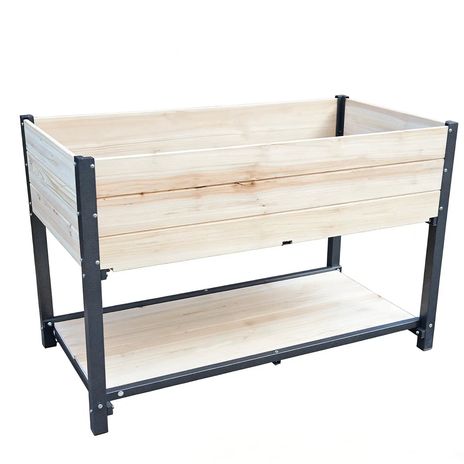 Solid Wood & Iron Frame Raised Garden Bed by HouseOfZazla