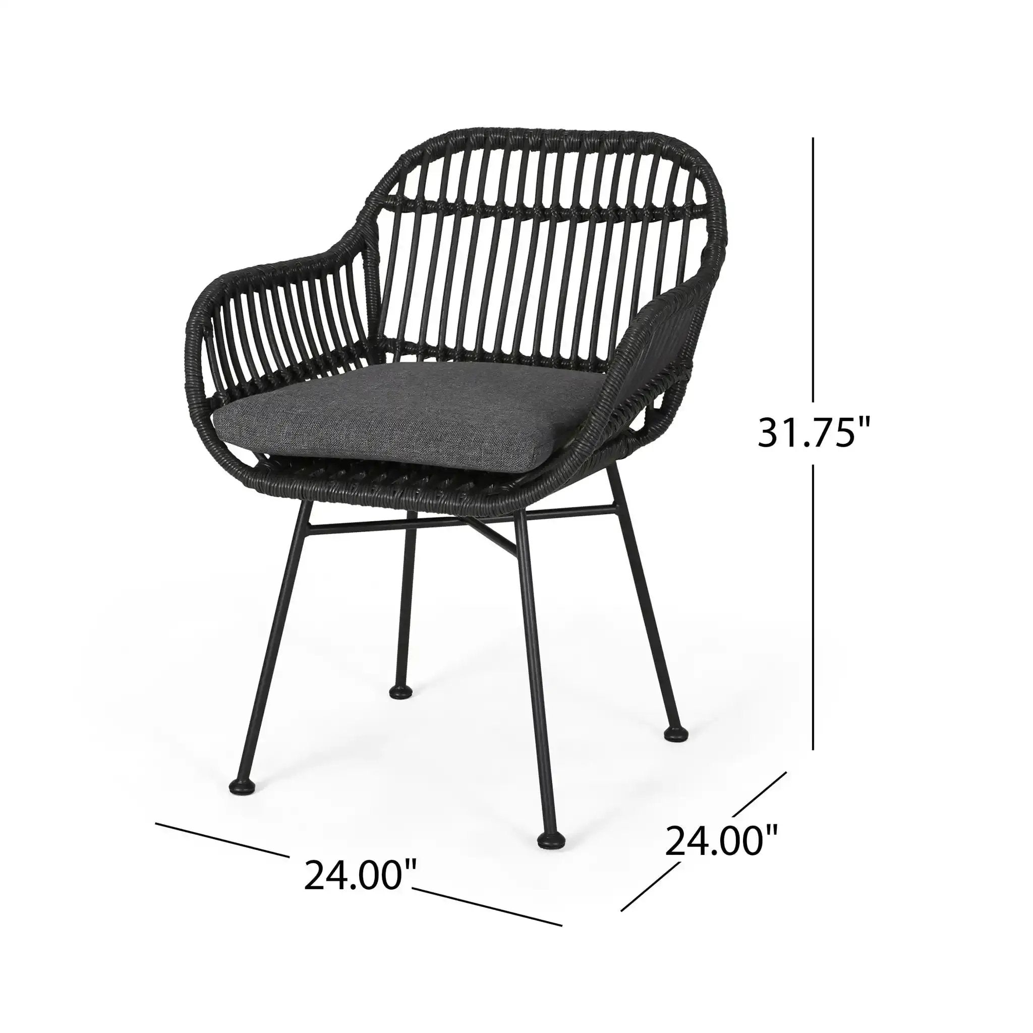 Outdoor Rattan Accent Chair With Metal Legs by HouseOfZazla