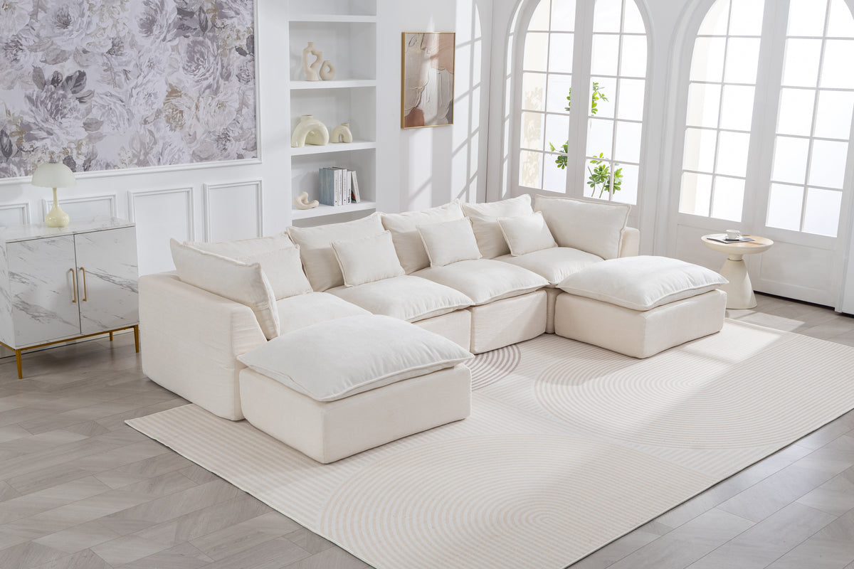 Cloud Couch Oversized Modular Sectional Sofa with Flexible Configuration - Antique White or Grey, photo 10 of 10