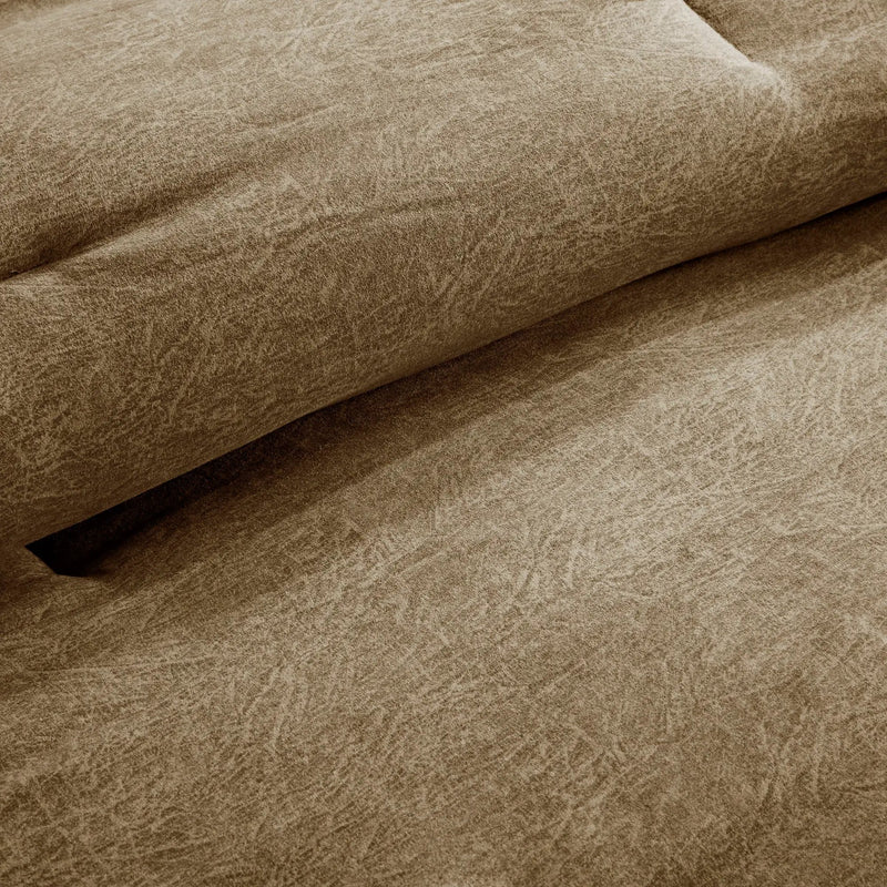 7 Piece Faux Suede Comforter Set Brown King by HouseOfZazla