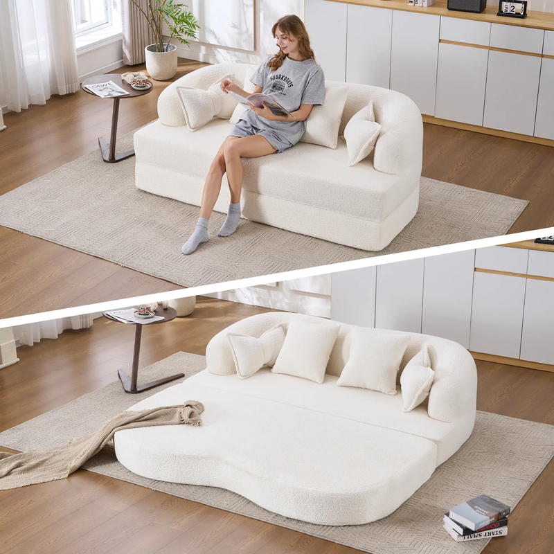 2-in-1 Foldable Sofa Bed with 4 Pillows by HouseOfZazla