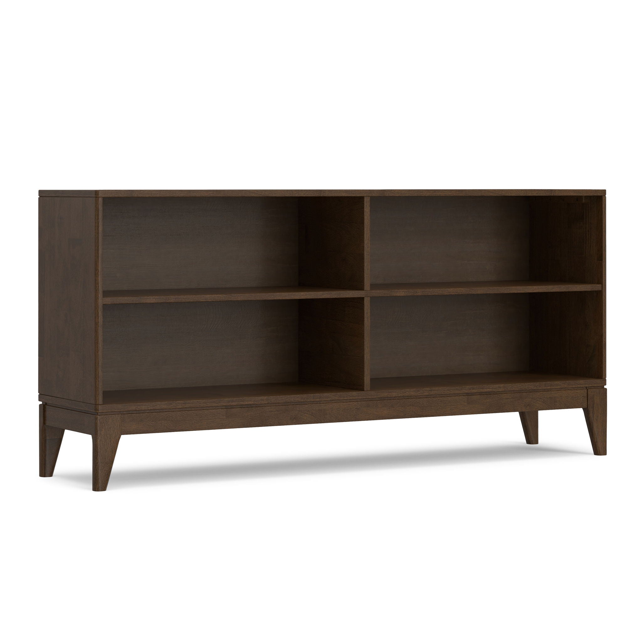 Harper - 4 Shelf Low Bookcase - Walnut Brown by HouseOfZazla