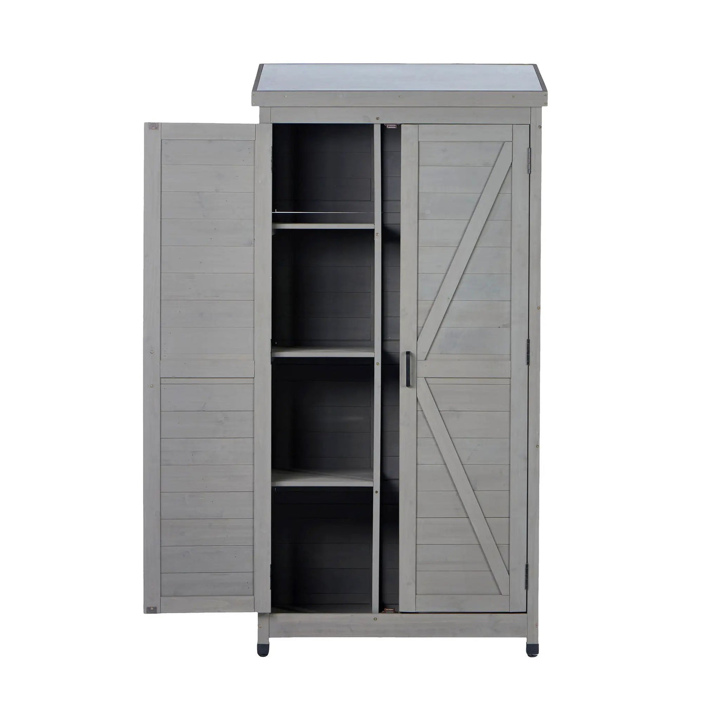 Outdoor Storage Shed With Vertical Tool Cabinet For Backyard by HouseOfZazla