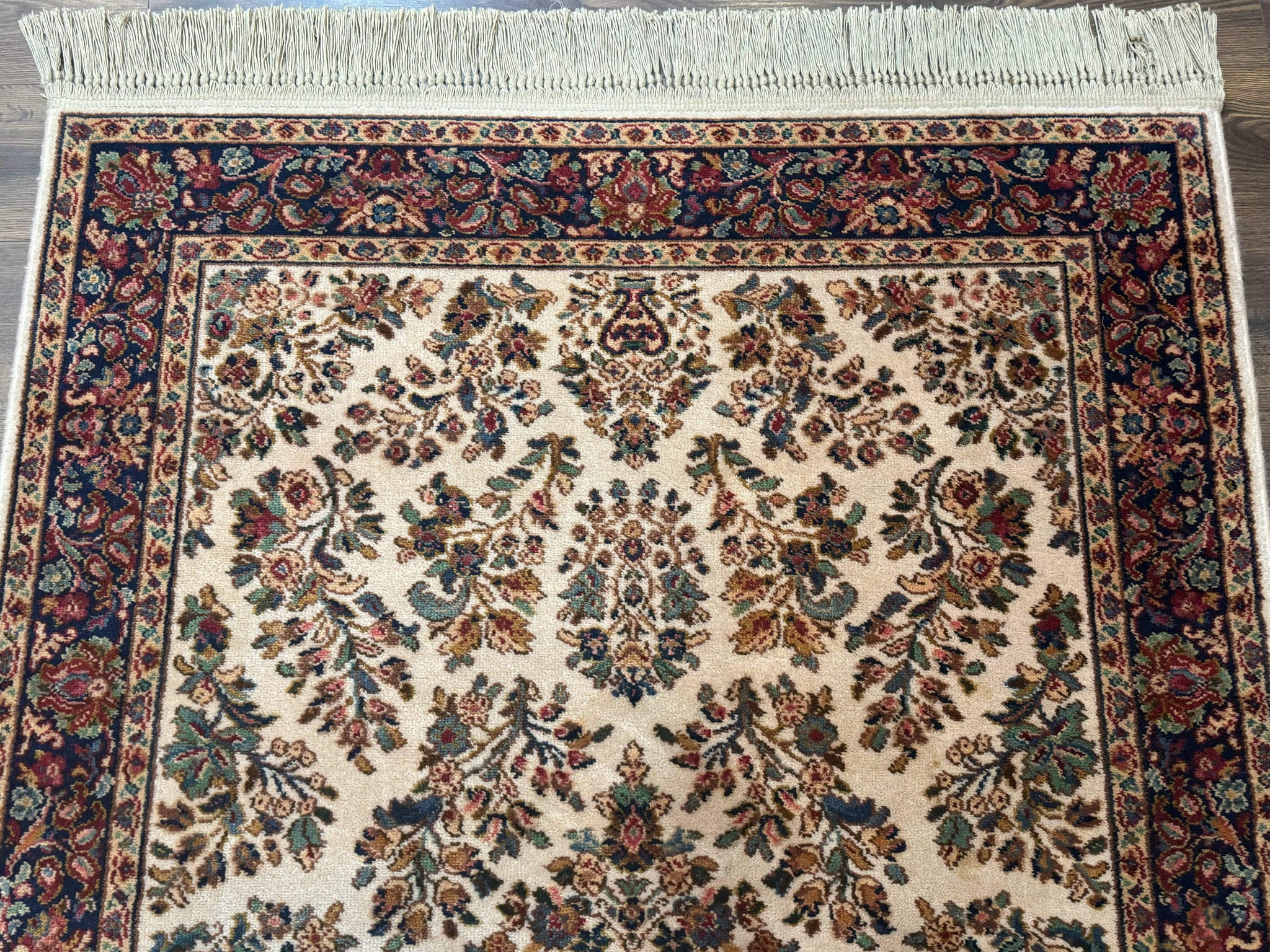 4x6 Karastan Rug Ivory Sarouk #760, Wool Vintage Original 700 Series by Jewel Rugs
