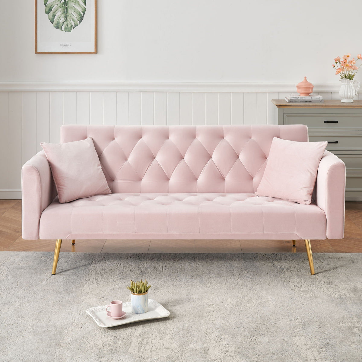 Convertible Fabric Futon Sofa Bed with Adjustable Positions - Multiple Colors, photo 5 of 20
