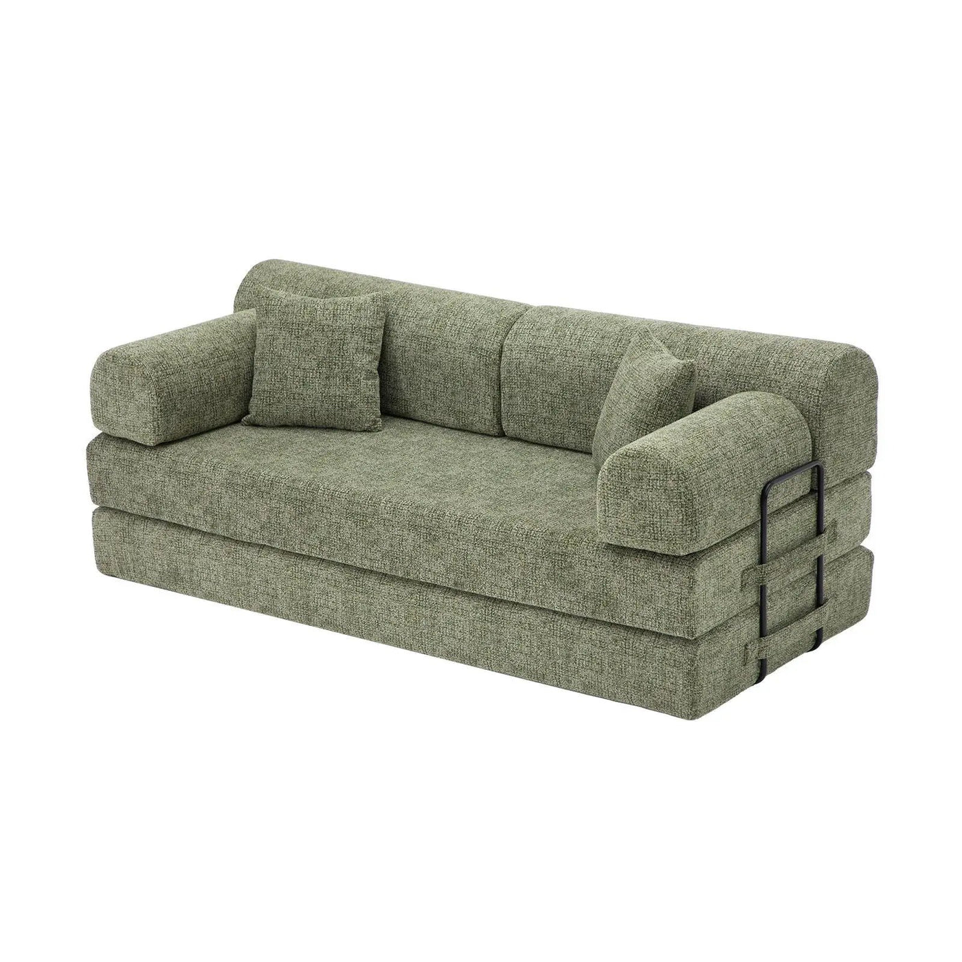 Modern 2 Tone Fabric Convertible Sleeper Sofa Bed by HouseOfZazla
