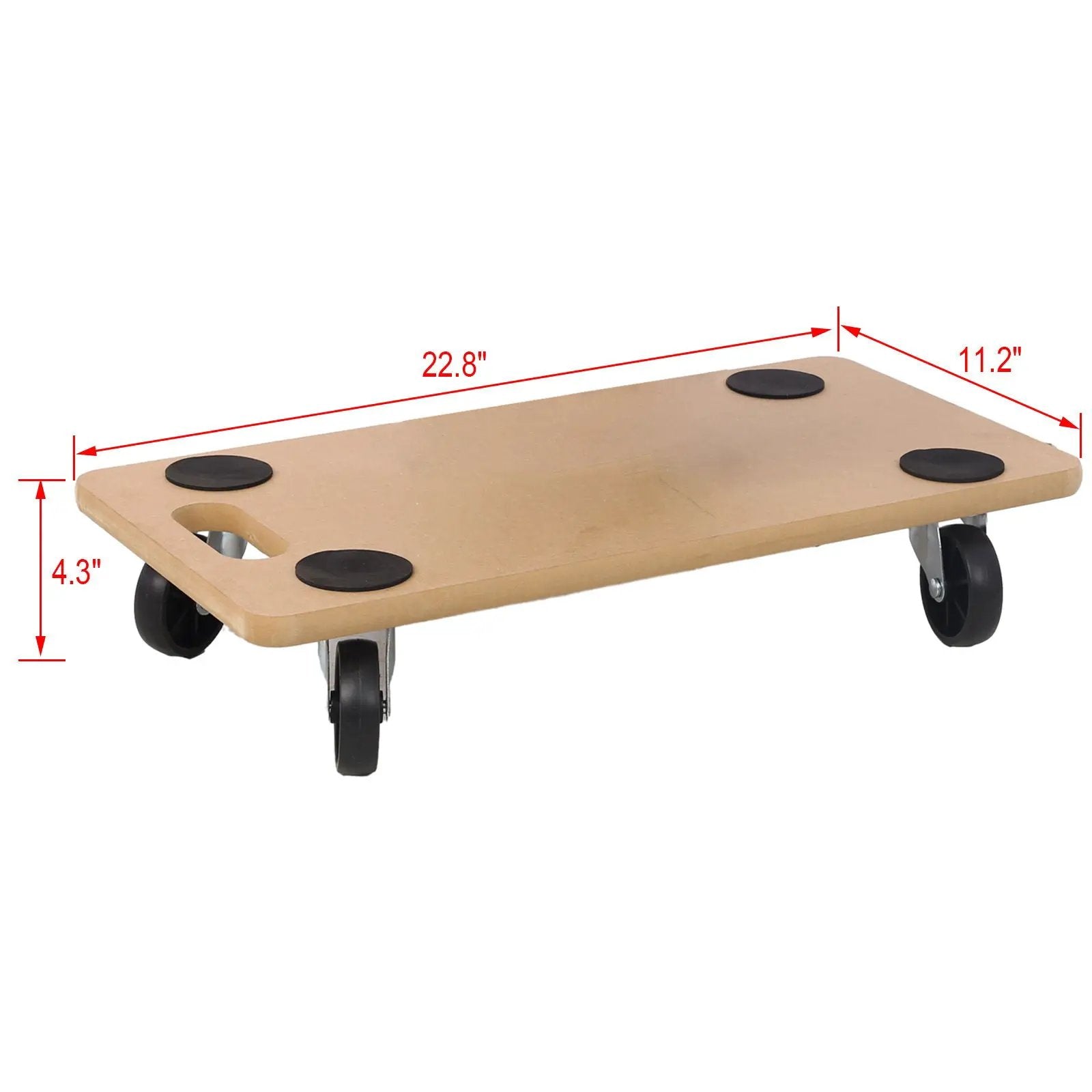 Furniture Moving Dolly, Heavy Duty Wood Rolling Mover With Wheels For Piano Couch Fridge Heavy Items, Securely Holds 500 Lbs (Set of 4) - Natural by HouseOfZazla
