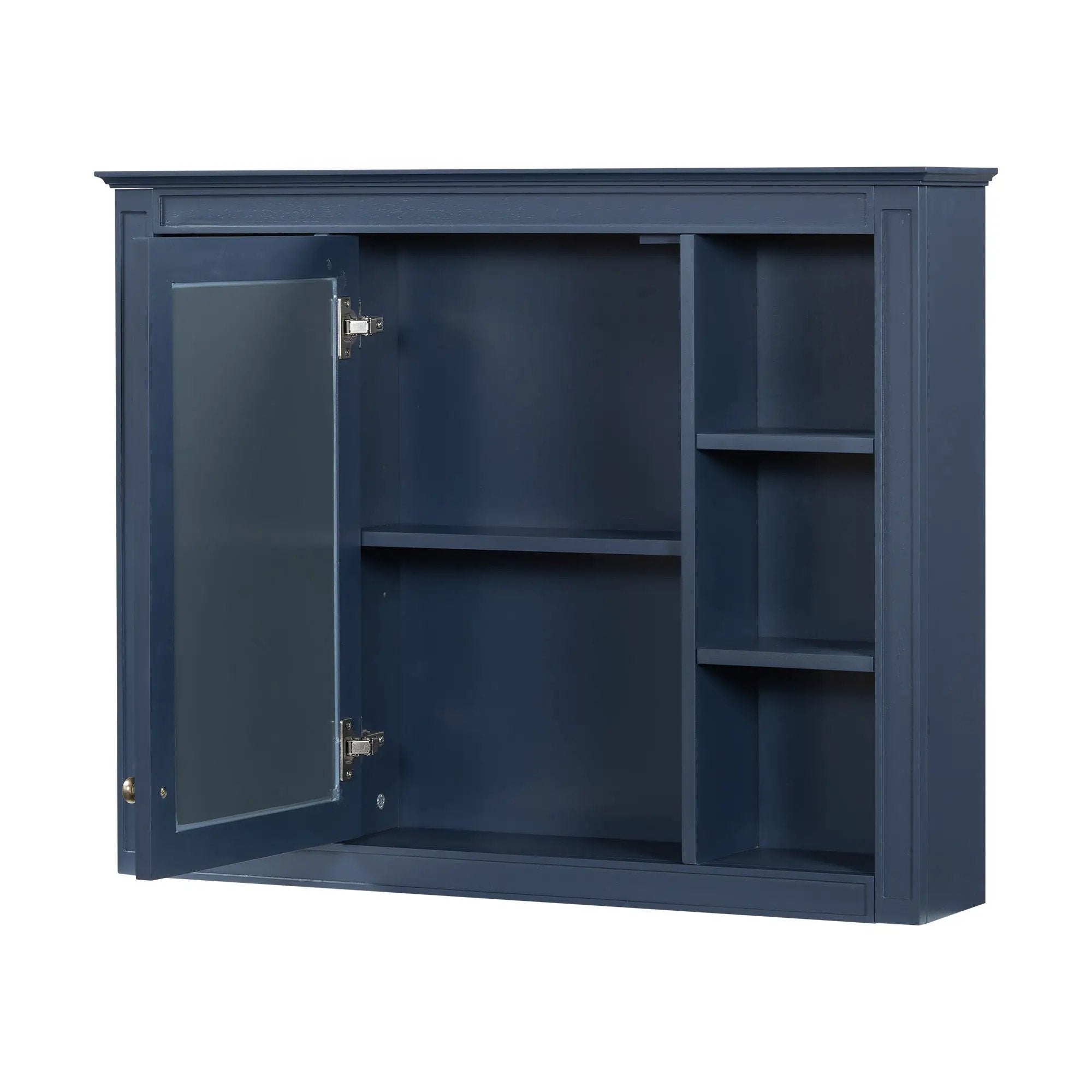 Wall Mounted Medicine Cabinet With Mirror, Storage Cabinet Featuring 6 Open Shelves And Adjustable Interior by HouseOfZazla