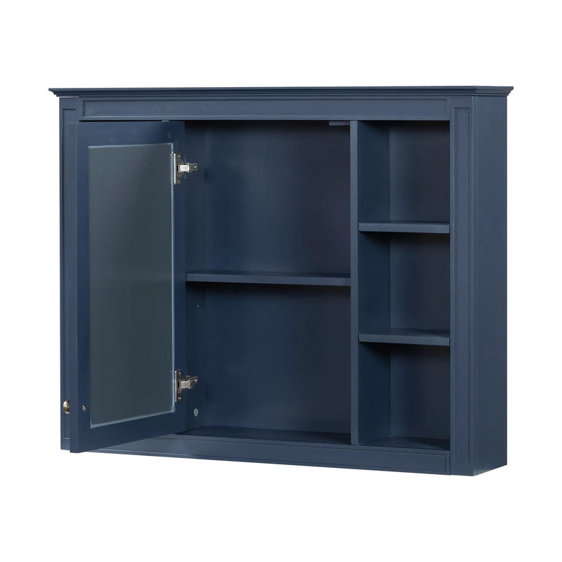 Wall Mounted Medicine Cabinet With Mirror, Storage Cabinet Featuring 6 Open Shelves And Adjustable Interior by HouseOfZazla
