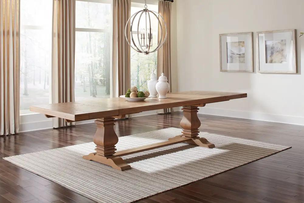 Florence 126-inch Extension Dining Table Rustic Honey by Unique Piece Furniture