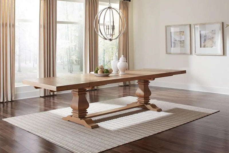 Florence 126-inch Extension Dining Table Rustic Honey by Unique Piece Furniture
