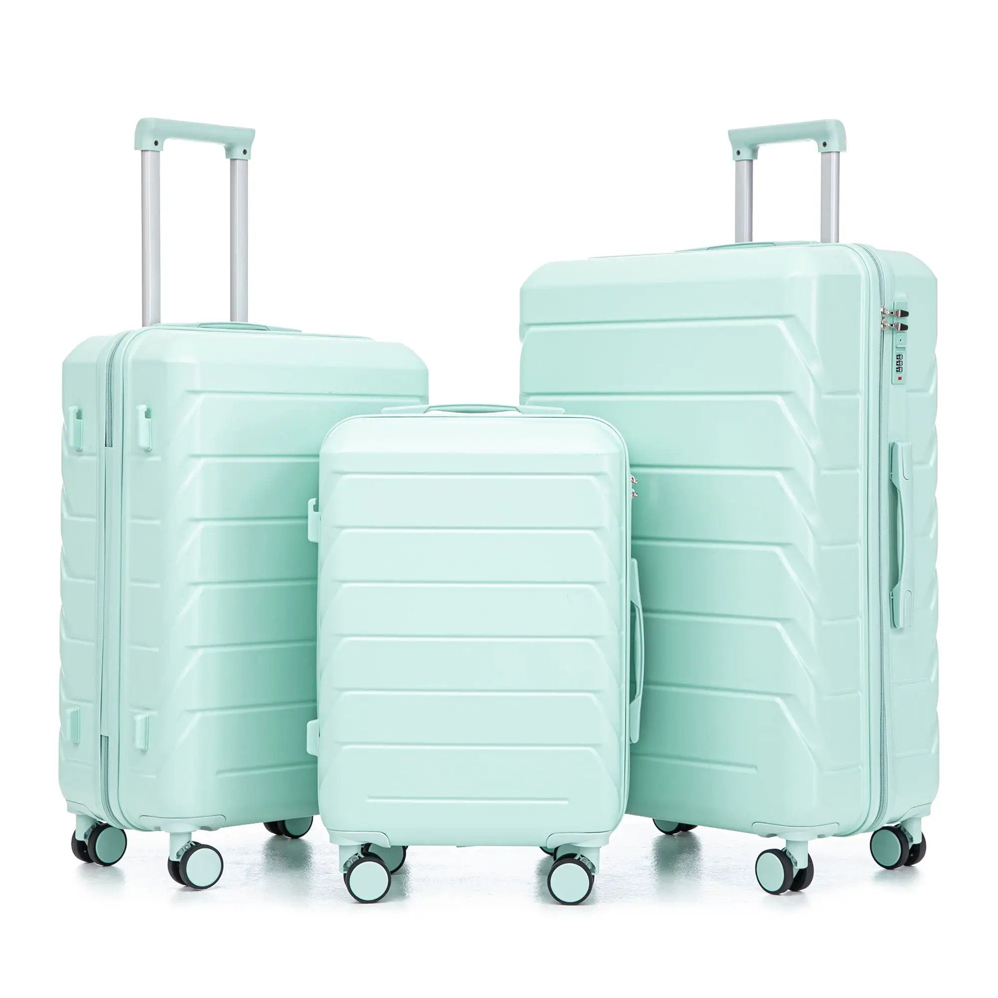 3 Pieces Set 20" / 24" / 28" Spinner Wheel Luggage With Combination Lock by HouseOfZazla