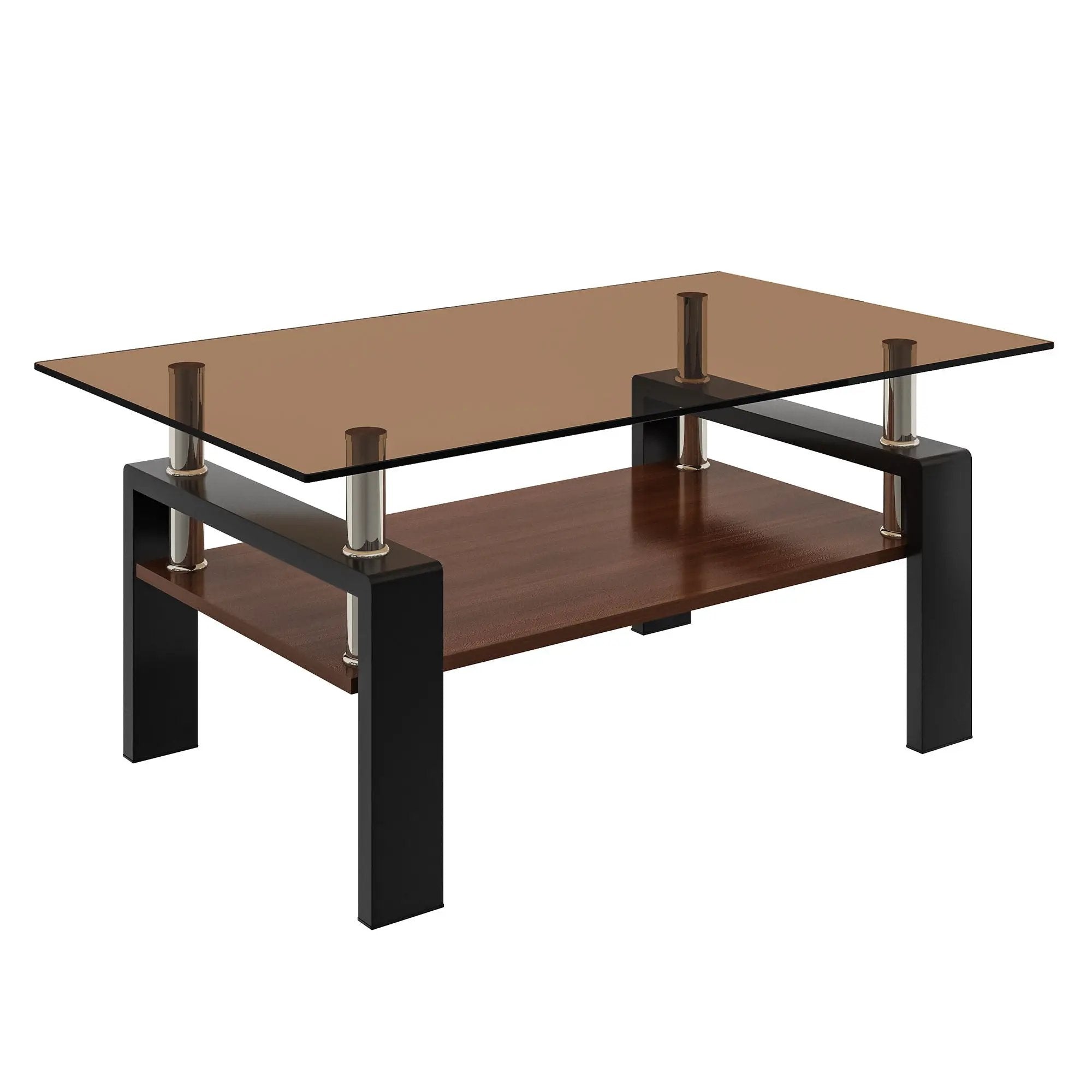 Modern Rectangular Coffee Table With Tempered Glass Top by Unique Piece Furniture
