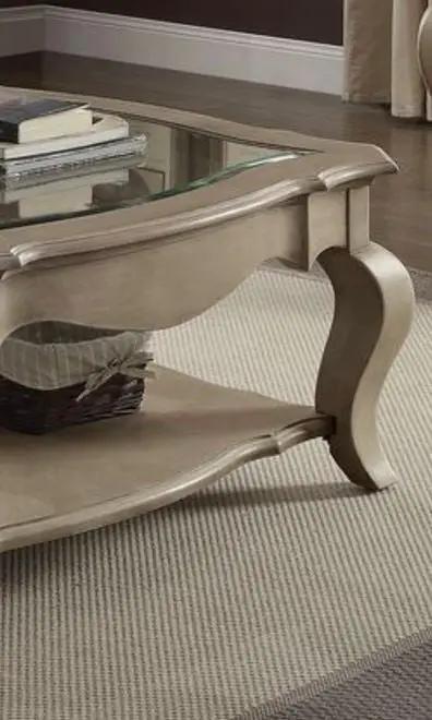 Chelmsford - Clear Glass Coffee Table - Taupe by Unique Piece Furniture