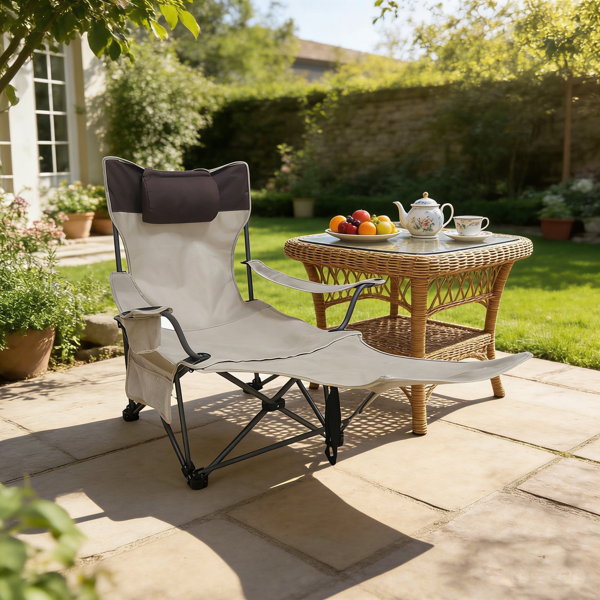 Outdoor Folding Camping Chair with Adjustable Recline by HouseOfZazla