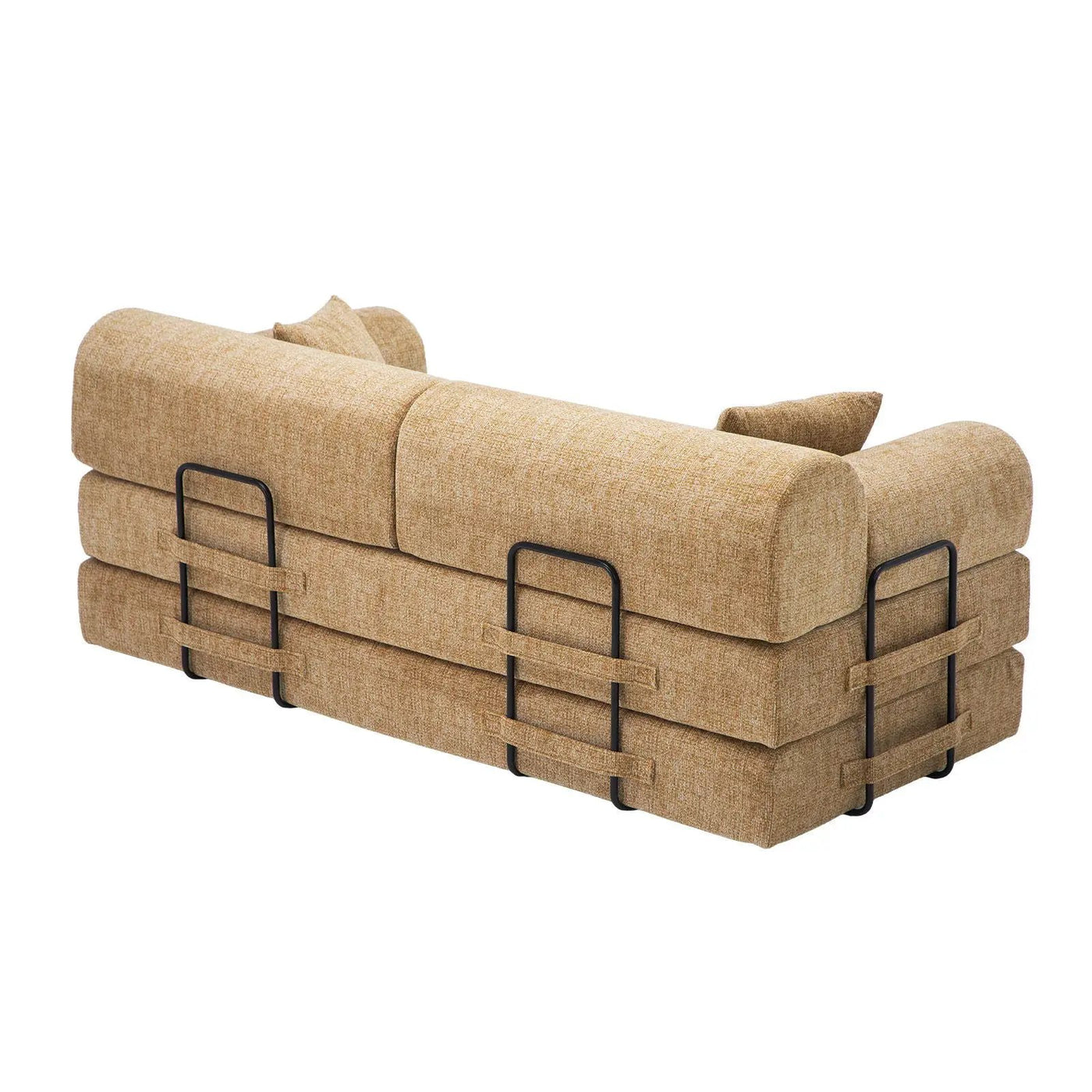 Modern 2 Tone Fabric Convertible Sleeper Sofa Bed by HouseOfZazla