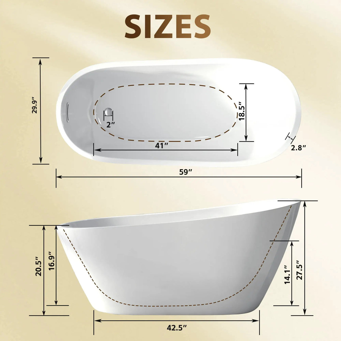 Special-Shaped Freestanding Slipper Bathtub, Overflow & Pop Up Drain by HouseOfZazla