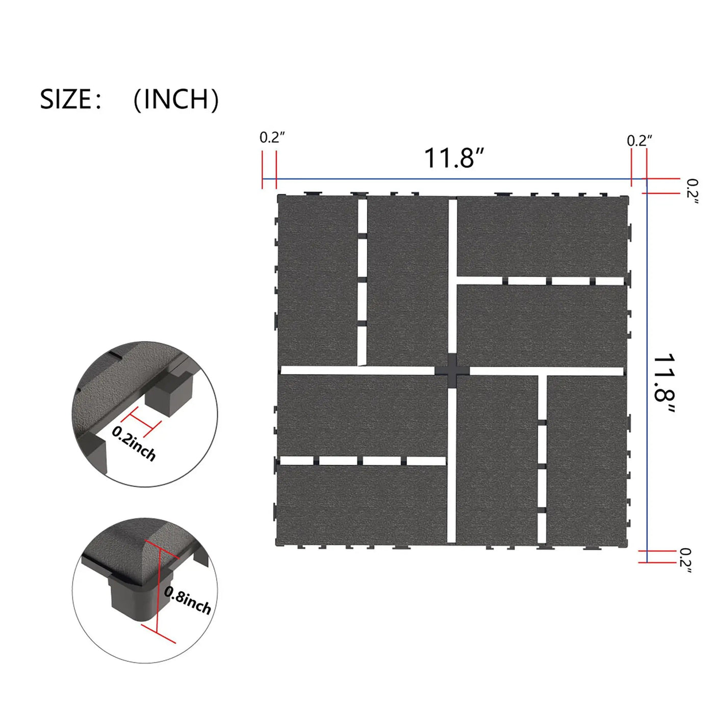 Plastic Interlocking Deck Tiles Patio Deck Tiles Waterproof Outdoor Use by HouseOfZazla