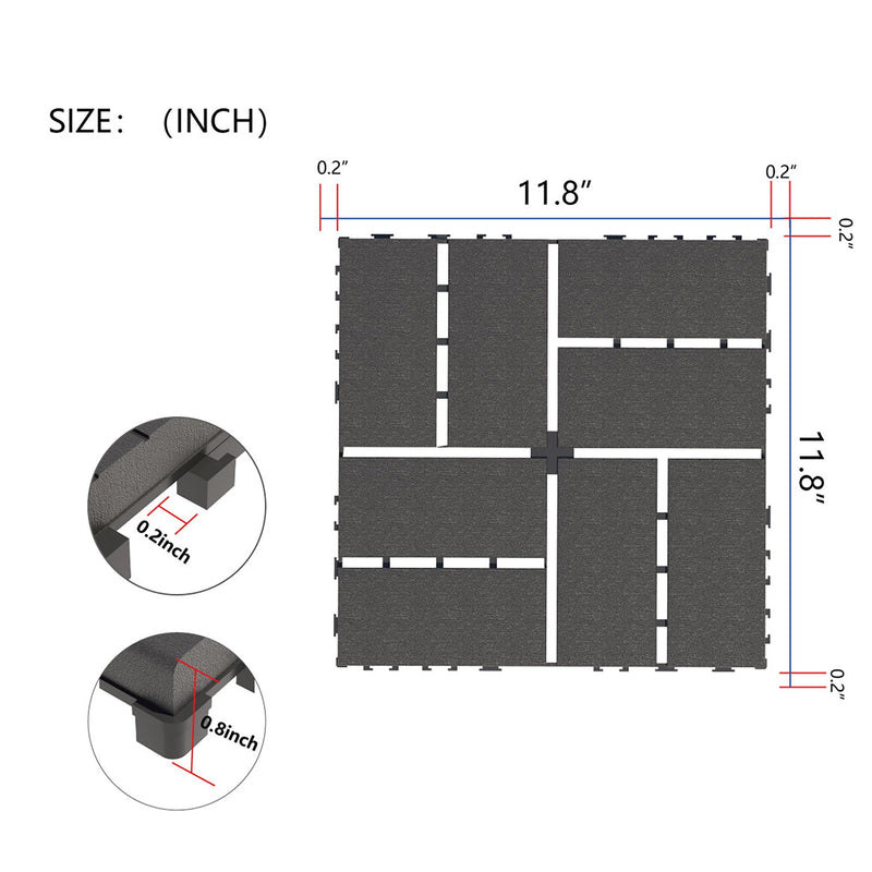 Plastic Interlocking Deck Tiles Patio Deck Tiles Waterproof Outdoor Use by HouseOfZazla