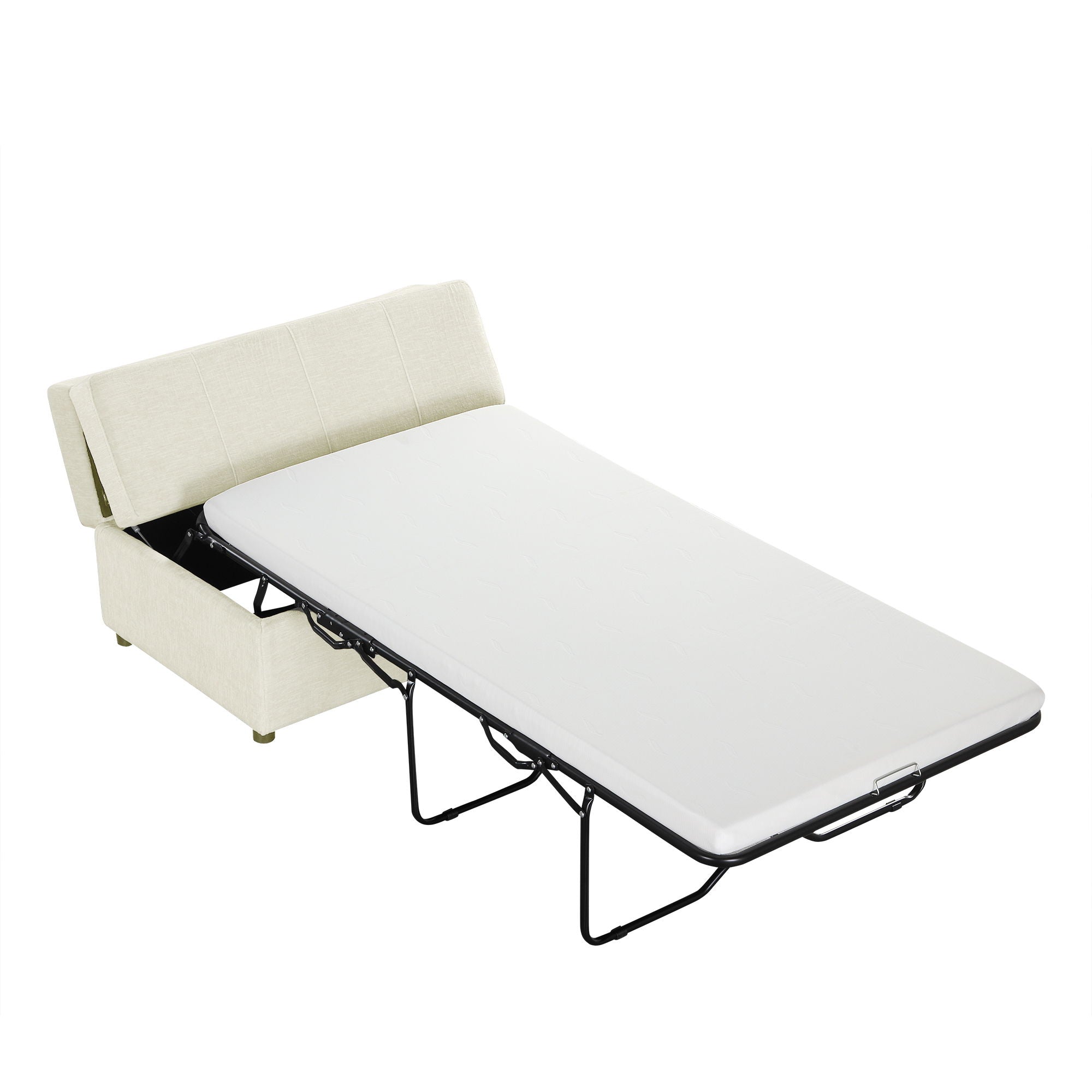 Twin Size Folding Ottoman Sleeper Bed With Mattress Convertible Guest Bed by HouseOfZazla