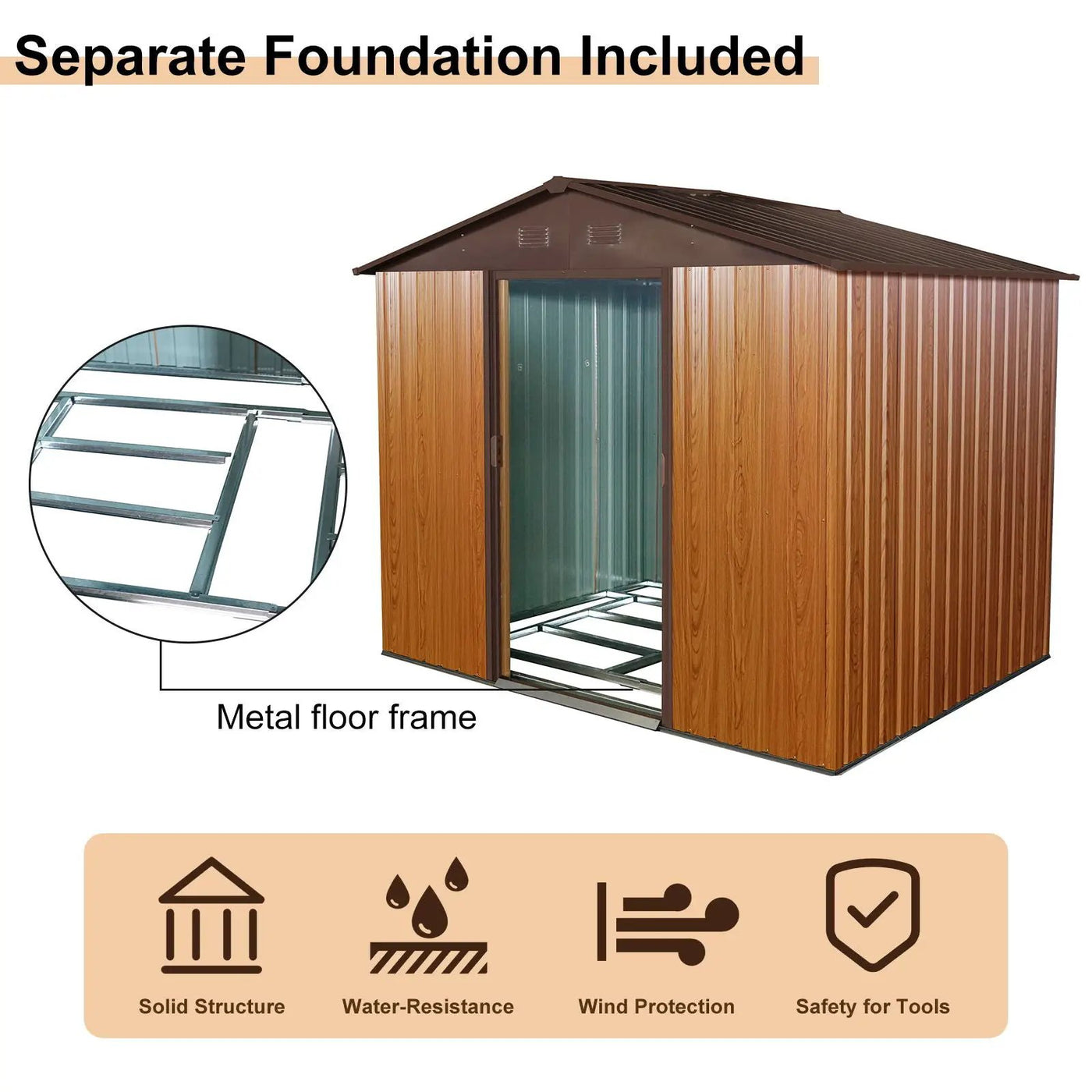 Outdoor Metal Storage Shed With Floor Base by HouseOfZazla