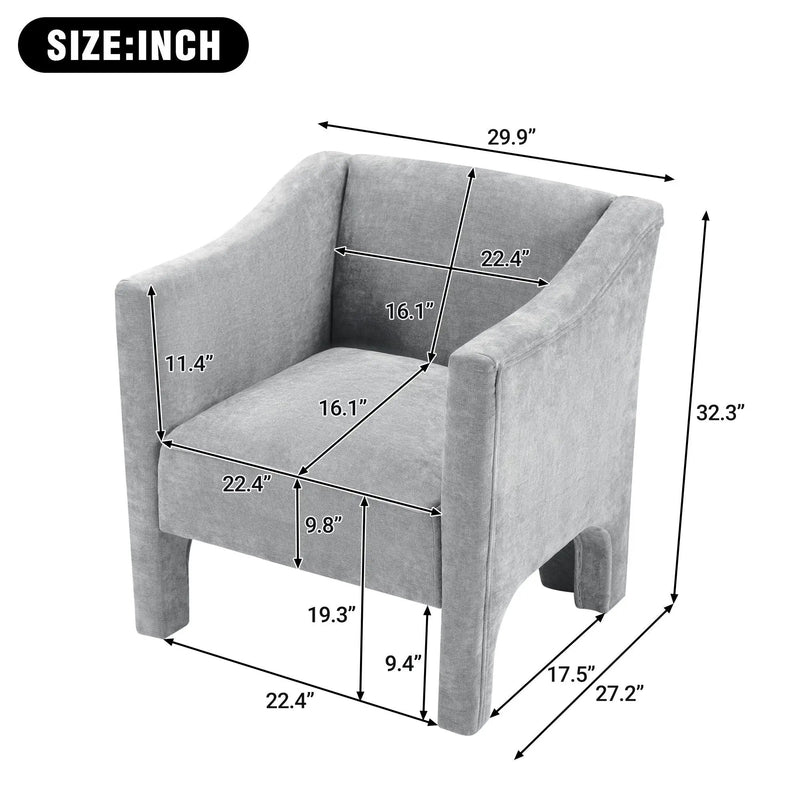 Barrel Accent Chair With Enclosed Arms by HouseOfZazla