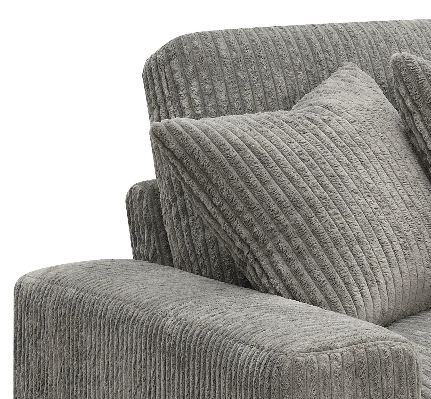 Tavia Reversible Sectional Sofa With 6 Pillows - Gray by HouseOfZazla