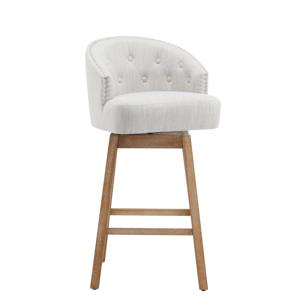 Upholstered Swivel Counter Stools with Backrest – Set of 2, photo 6 of 10