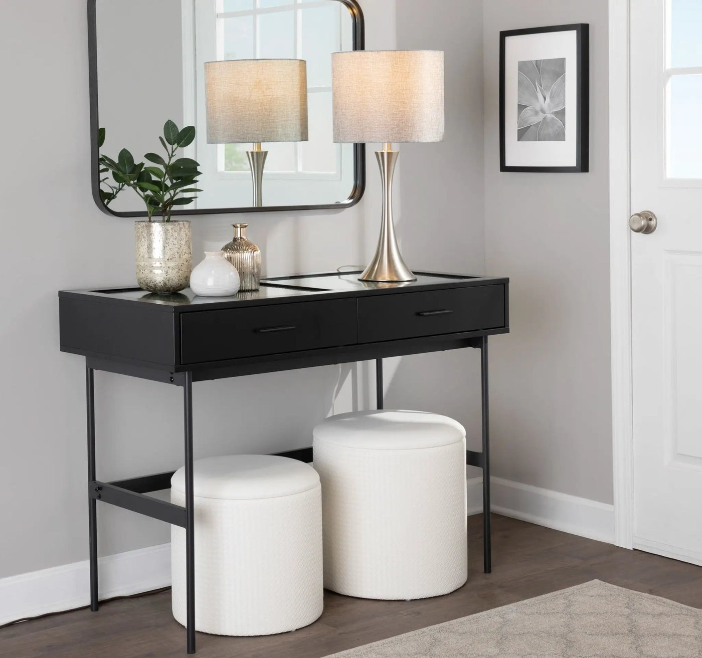 Lenuxe - Contemporary Semi Gloss Table Lamp (Set of 2) by HouseOfZazla