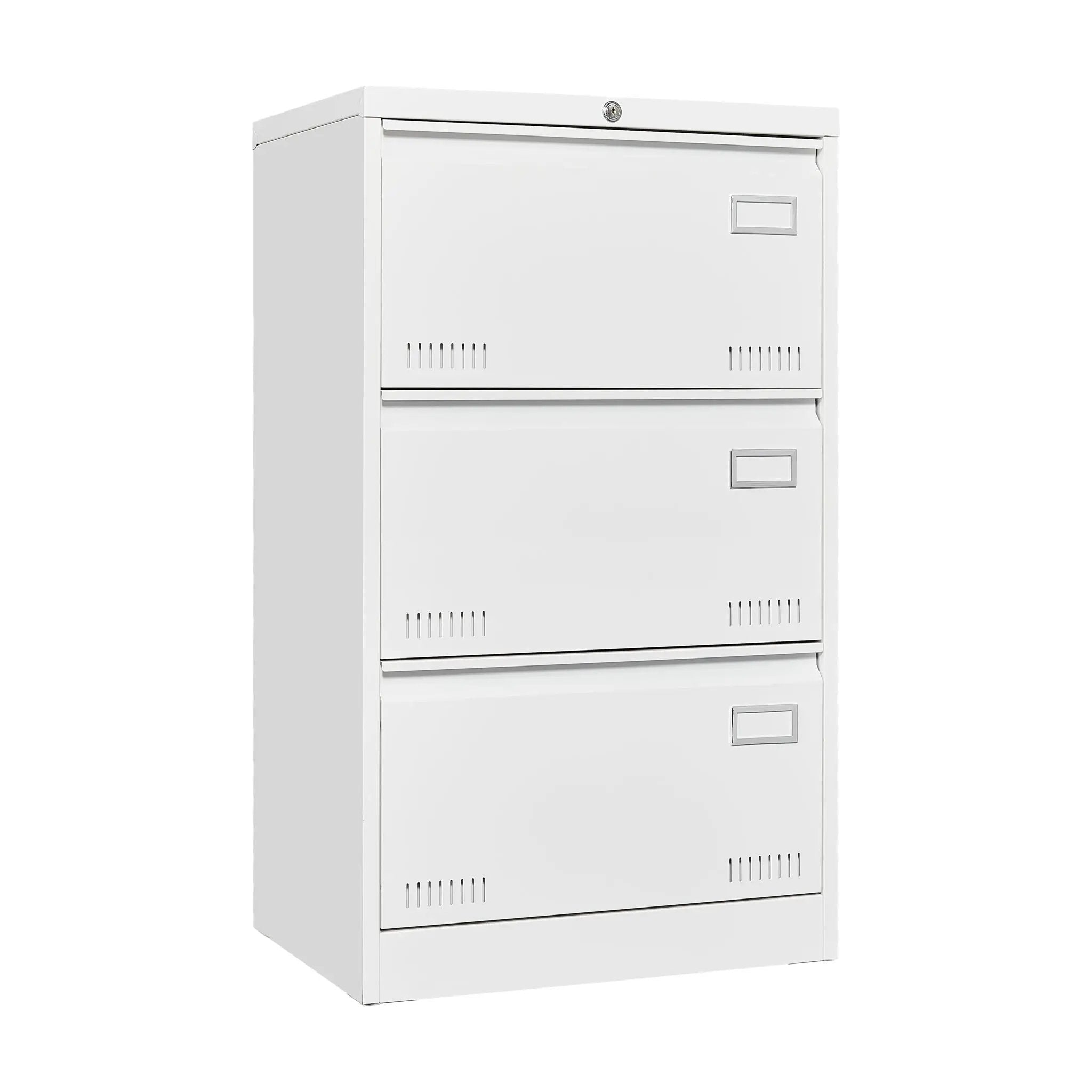 Filing Cabinet Lateral File Cabinet 3 Drawer, Locking Metal File Cabinets Three Drawer, Office Filing Cabinet With Lock Drawers For Home Office by Unique Piece Furniture